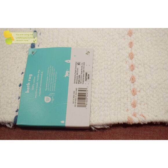 Pillowfort Striped Kids' Bath Rug White/Blue* - Picture 5 of 5